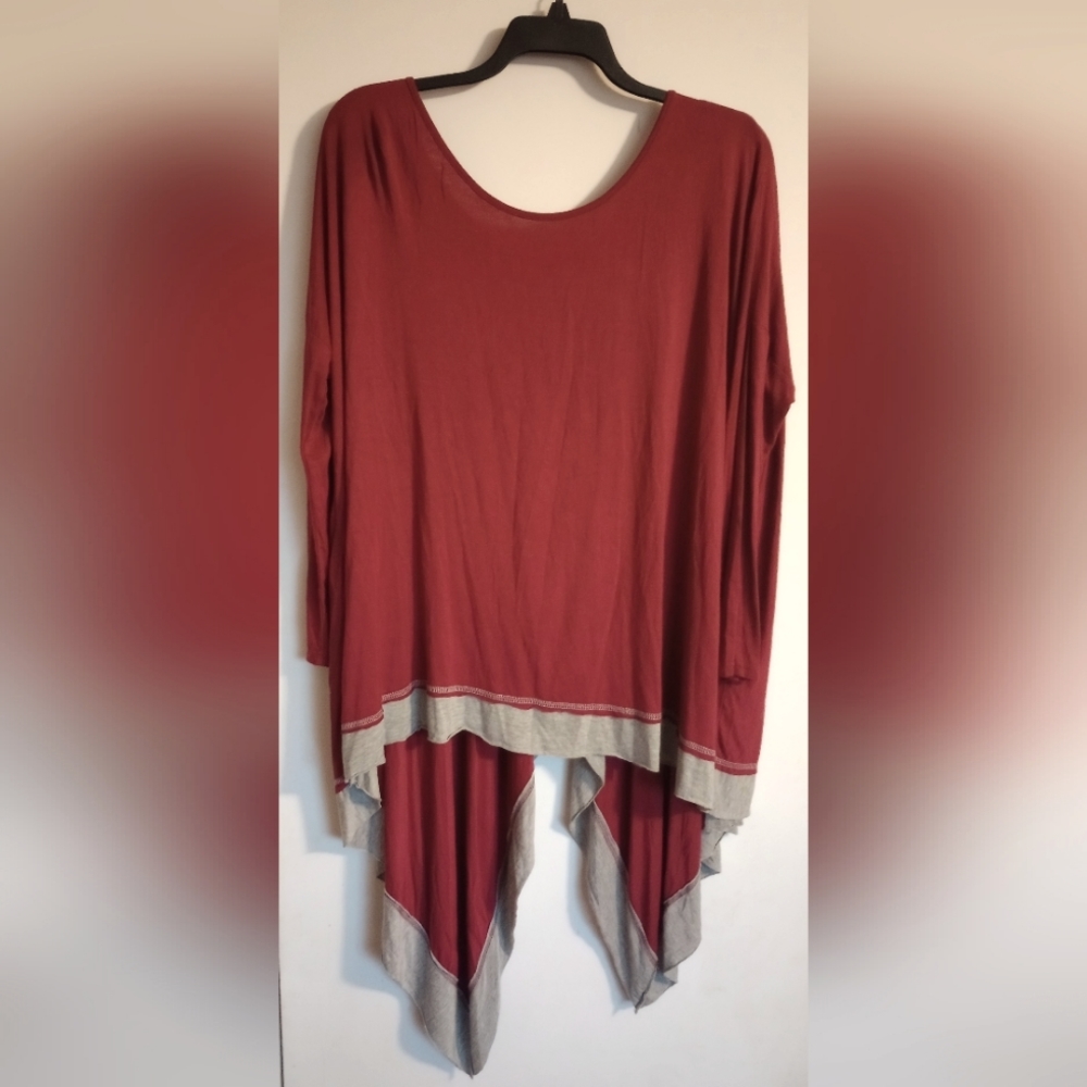 Easel Split Hem Oversized Boho Top Easily fits up to XL